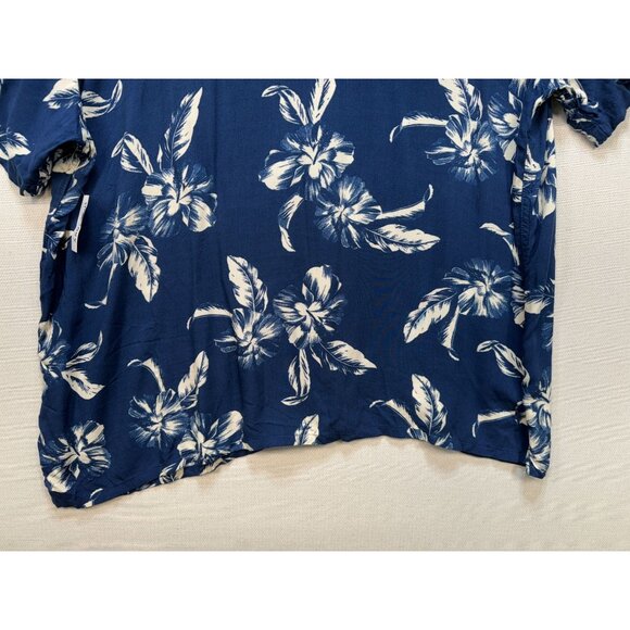 Old Navy Mens Short Sleeve Button Up Shirt Sze XXL Blue Floral Casual Summer NWT - Picture 14 of 15